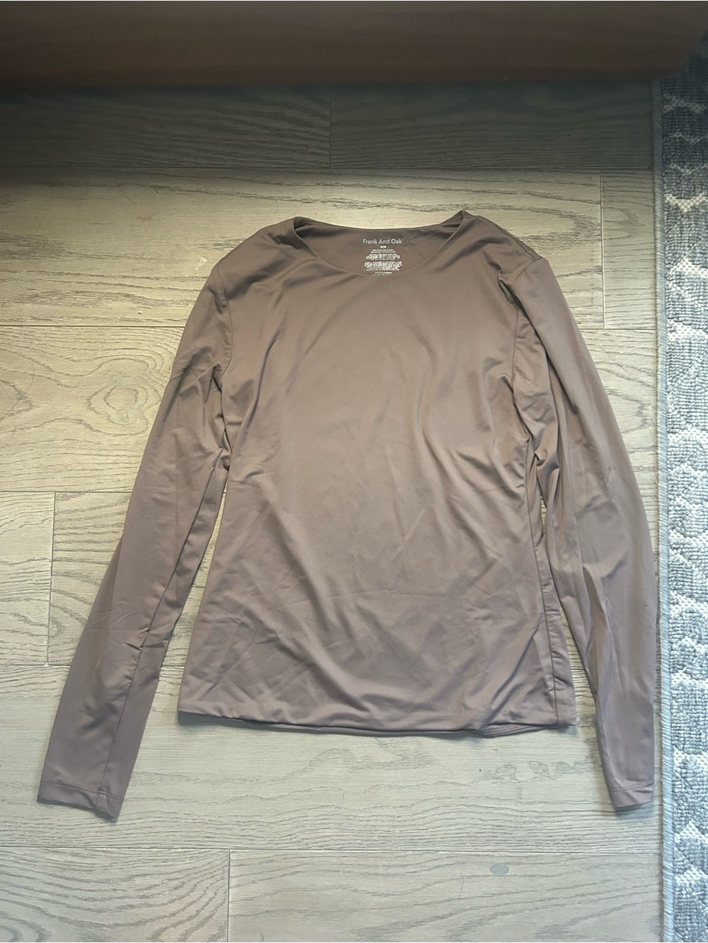 Frank & Oak Long Sleeve Crewneck Tee in Mauve Taupe